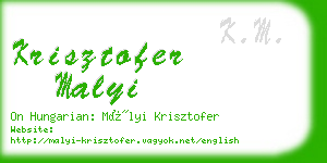 krisztofer malyi business card